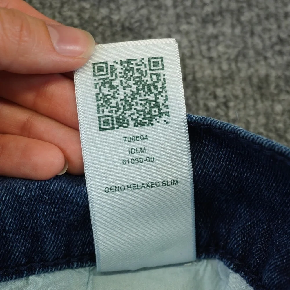NEW True‎ Religion Geno Relaxed Slim Jeans Mens 36x32 Blue Big T Flap Pocket